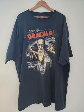 New Fright Rags Dracula Graphic Tee - Black Vintage Style Horror Shirt, 4XL